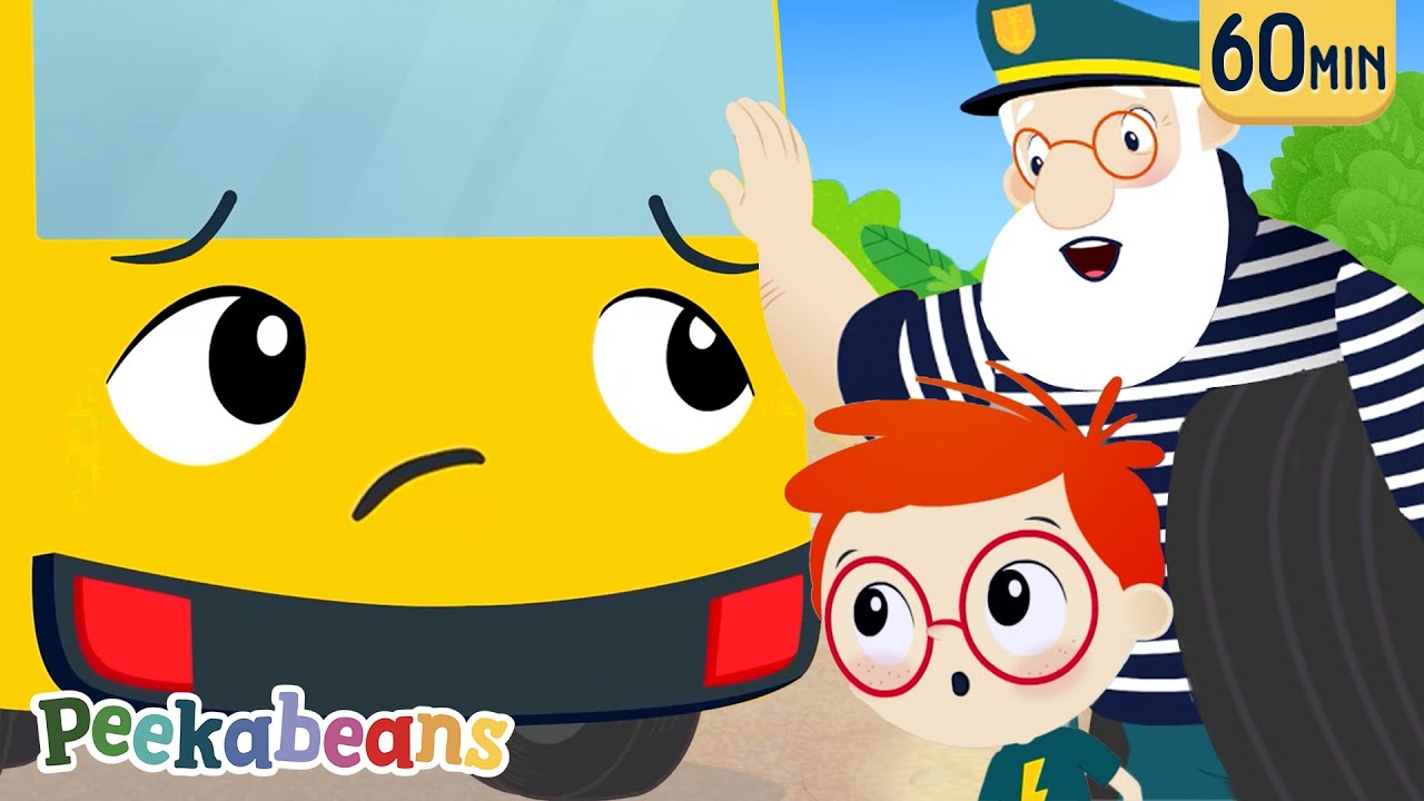 Wheels On The Bus  [60min Compilation] | #kidssongs & #nurseryrhymes with Peekabeans