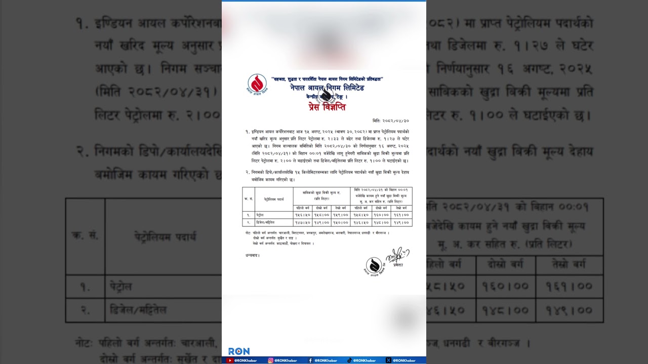 Nepal Slashes Fuel Prices Amid IOC Rate Cut