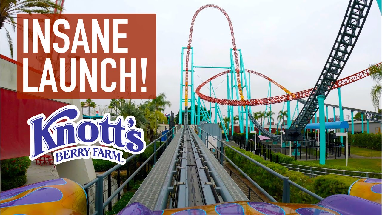 Xcelerator Front Row POV Knott's Berry Farm 0-82 mph Extreme Launch Coaster!