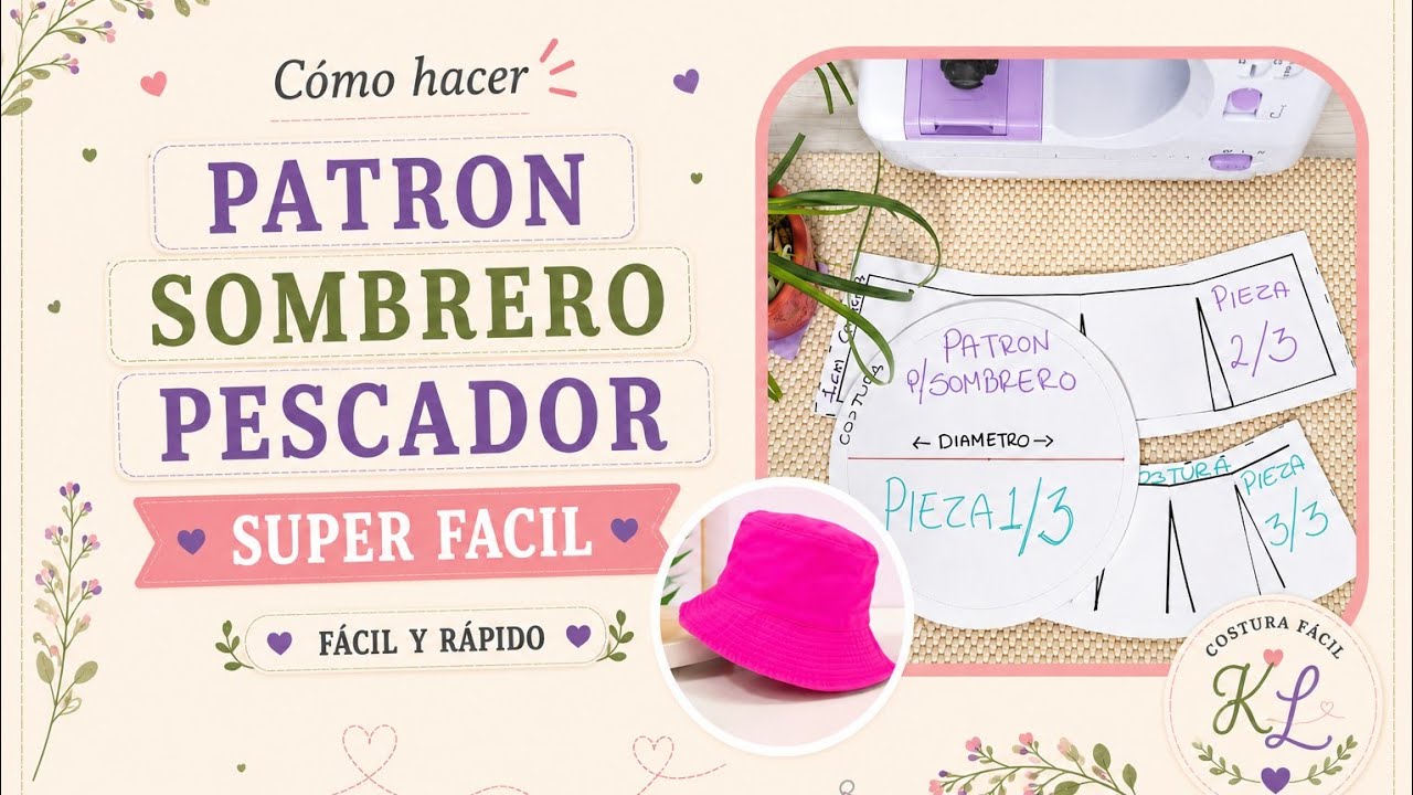 ВЫКРОЙКА 👒 Тканевая шляпа | Рыбацкая шляпа | Панама | Легко и быстро 💕 #мини-шитьё #сделайсам