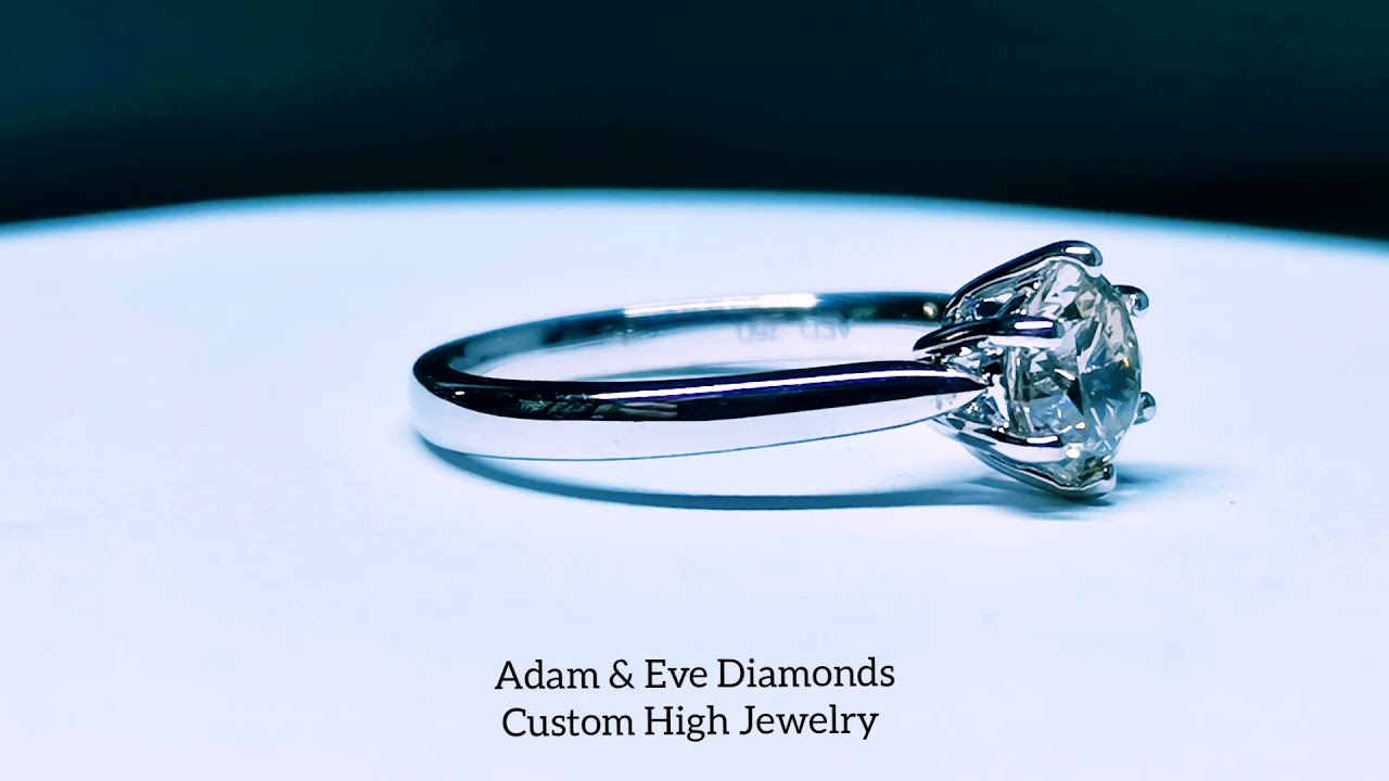 Inel Logodna Aur Alb 18k cu Diamant Natural Brilliant 1.20ct K-Si AED192937