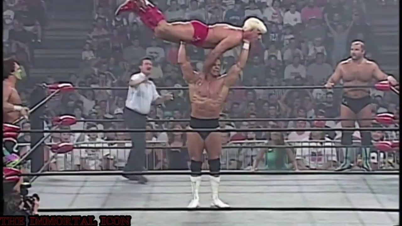 Sting and Lex Luger vs Ric Flair and Arn Anderson:Wcw Tag Team Titles Part 1