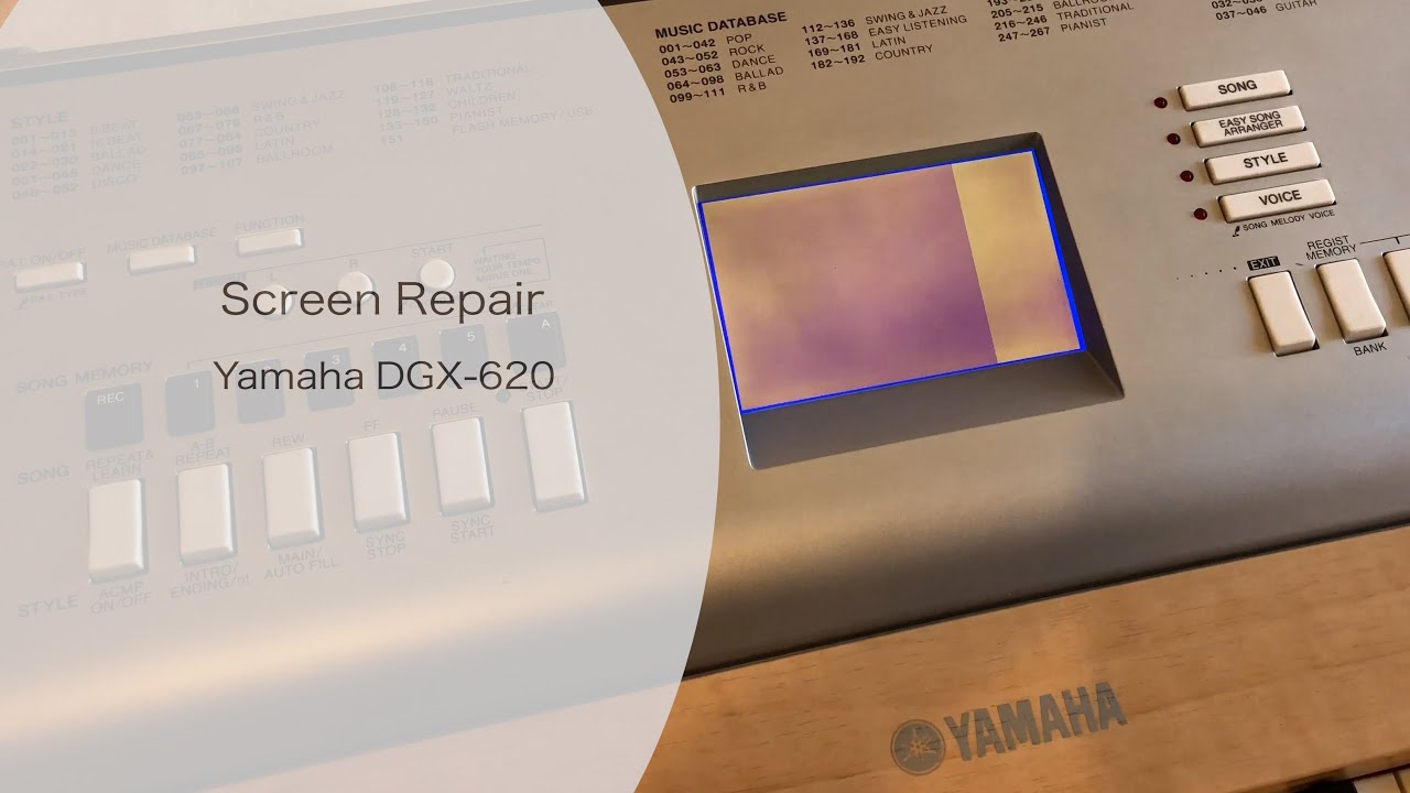 Ремонт экрана цифрового пианино Yamaha DGX-620