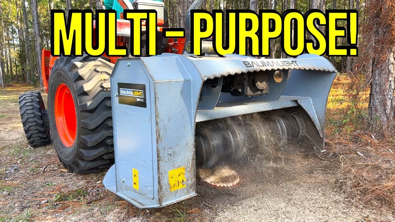 INCREDIBLE Tractor BRUSH MULCHER Also Destroys Stumps In MINUTES!  | Baumalight MP348