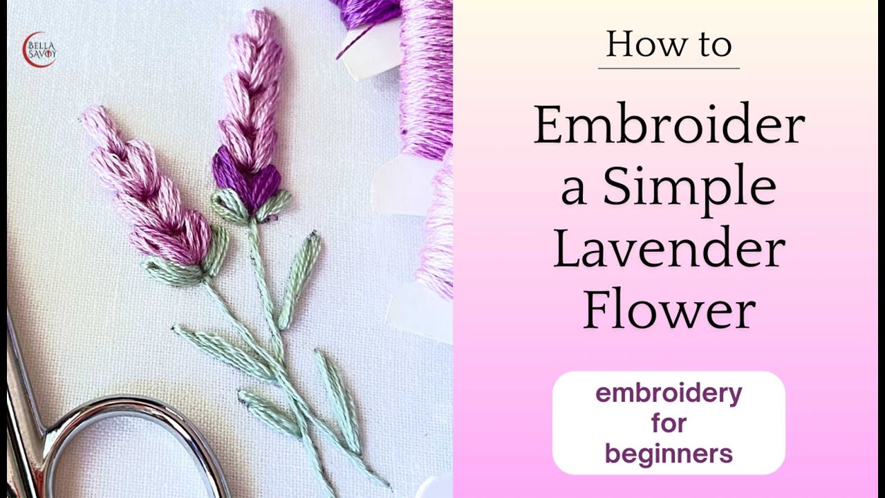 🩷 Easy Lavender Embroidery Tutorial for Beginners: Created with the Cluster Stitch