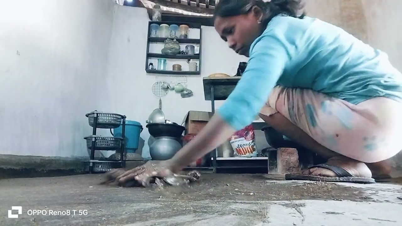 गोबर से घर लिपटे हुए                              #village #villagelife #minivlog #jharkhand #