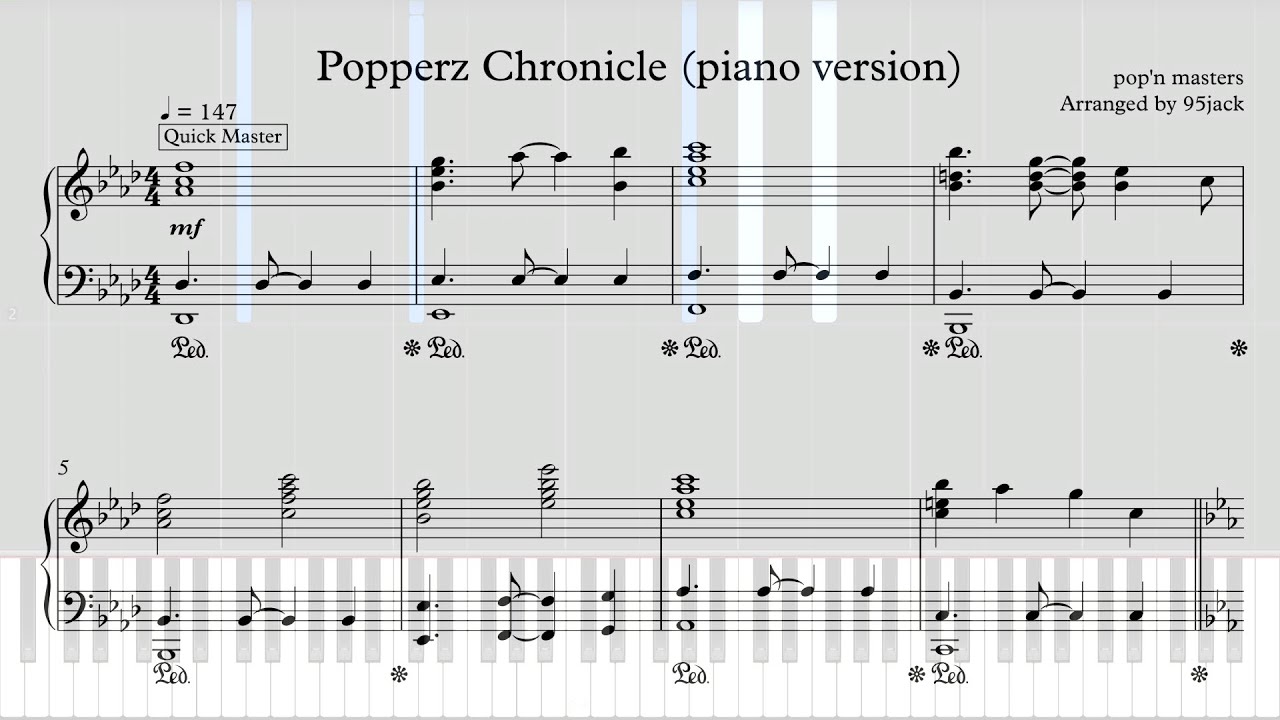 pop'n music peace - Popperz Chronicle (piano version score)
