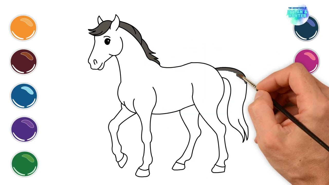 Let's Draw a Horse! #coloring #art #painting #horse #cartoon #daily #vietnam #educational #thankyou