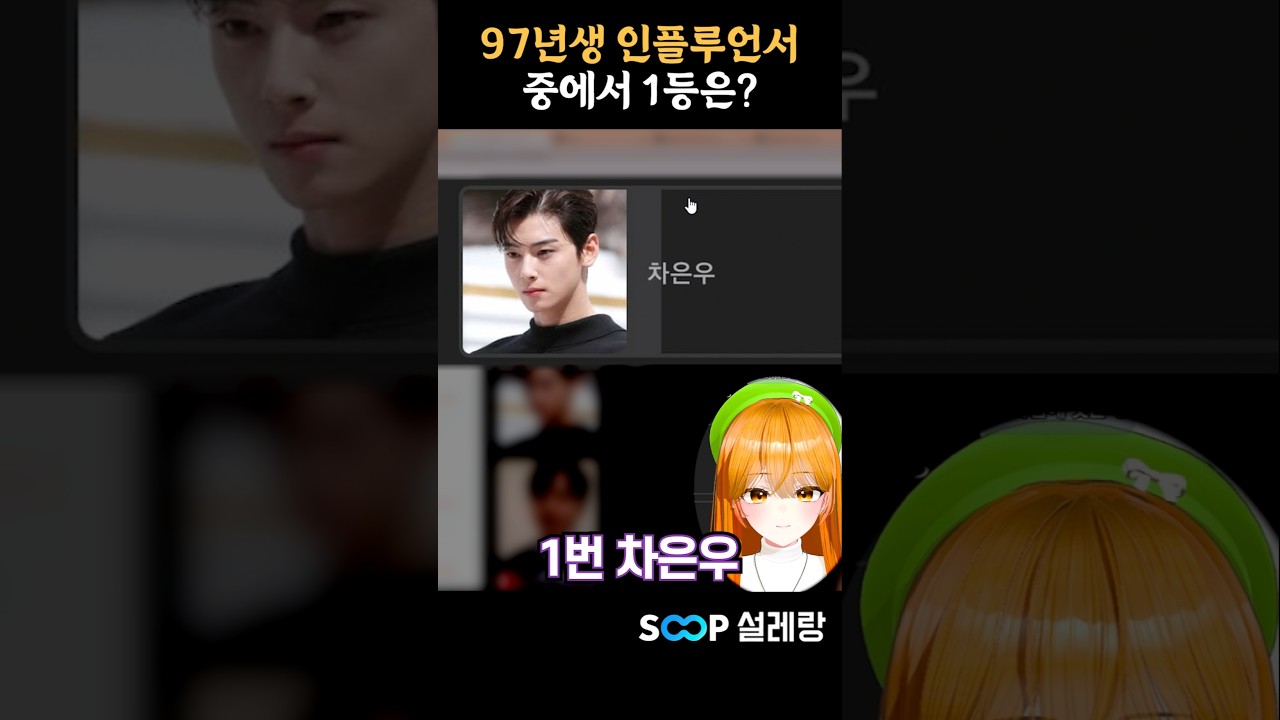97년생 인플루언서 차은우 와 대등하게 맞서는 1등은 과연 누구? #차은우 #버튜버 #세종대왕