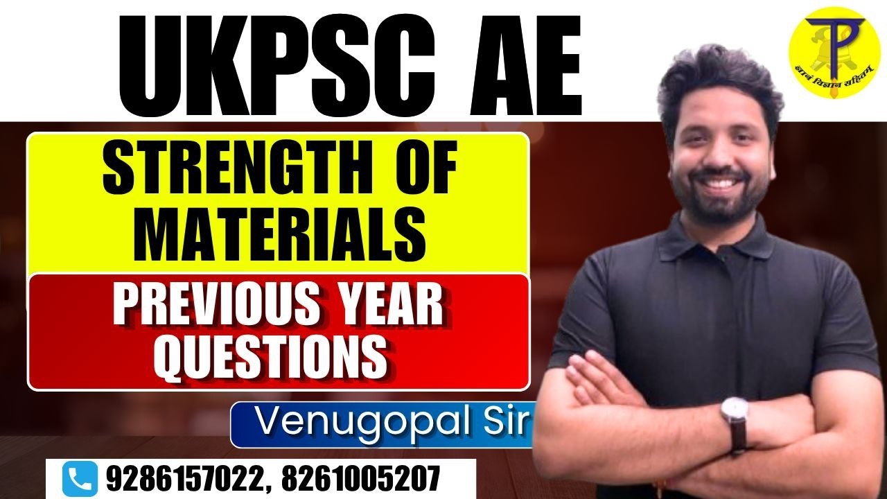 UKPSC AE Previous Year Questions SOM By Venugopal Sir | Tech Pathshala