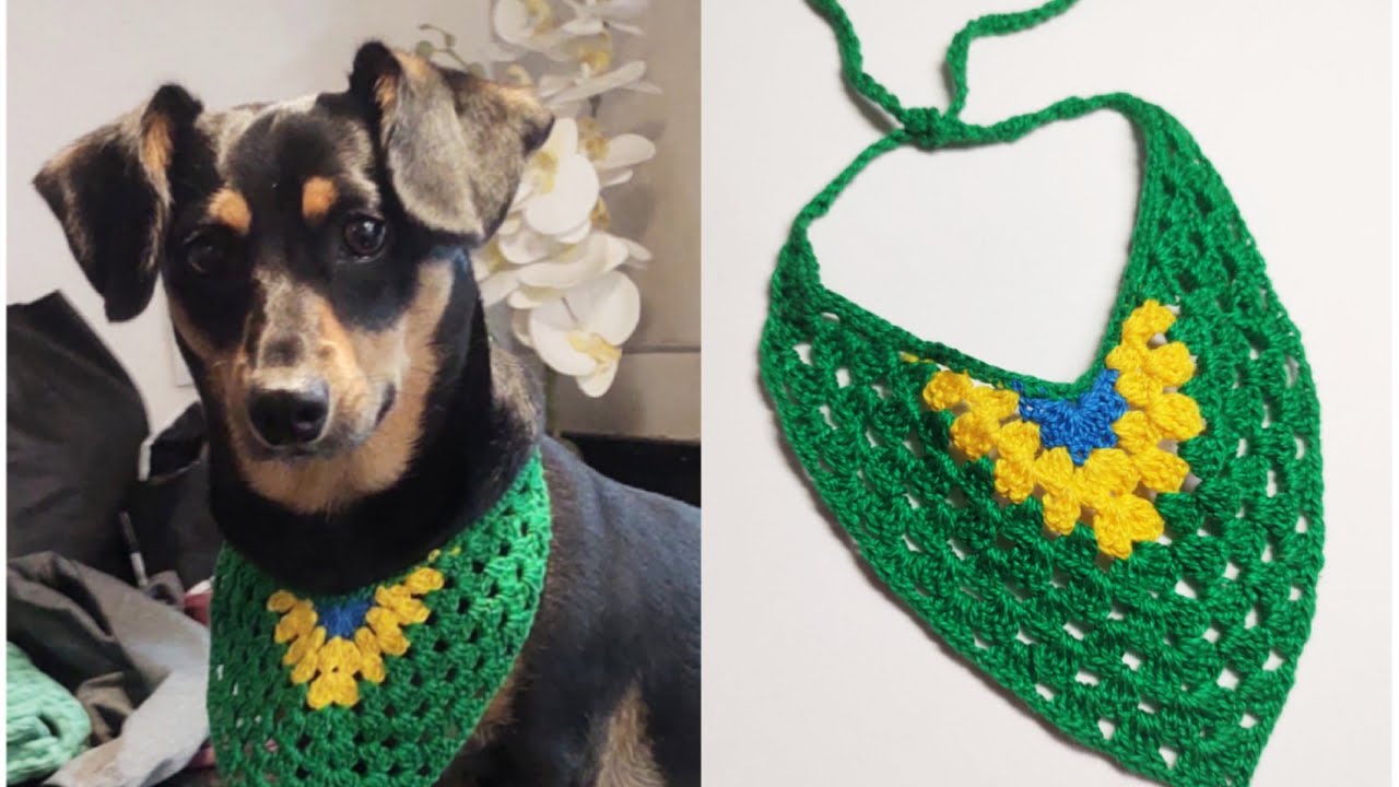 bandana pet crochê