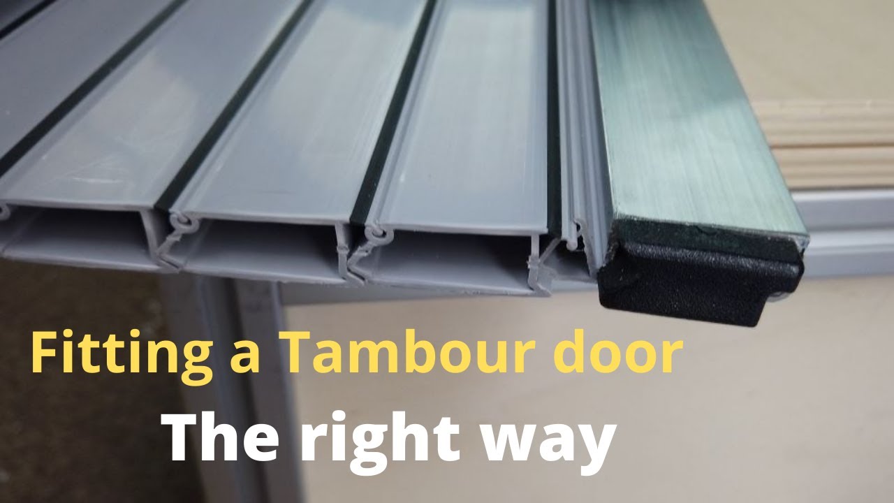 Tambour shower door fit in a self build camper.