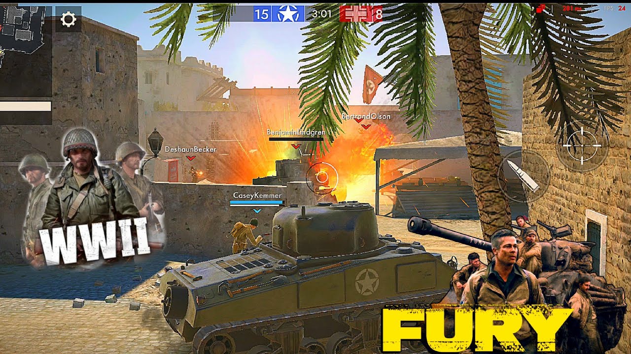 World war Heroes Gameplay | Fury Tank💣🔥🥷 (1vs2)