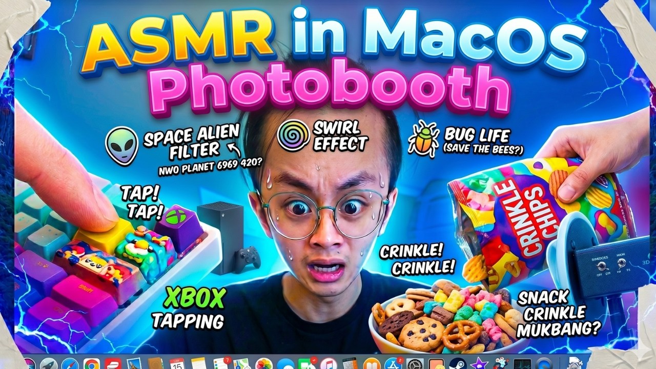 ASMR Tapping, Hand Movements, Mouth Sounds, & More in Photo Booth MacOS (432Hz)