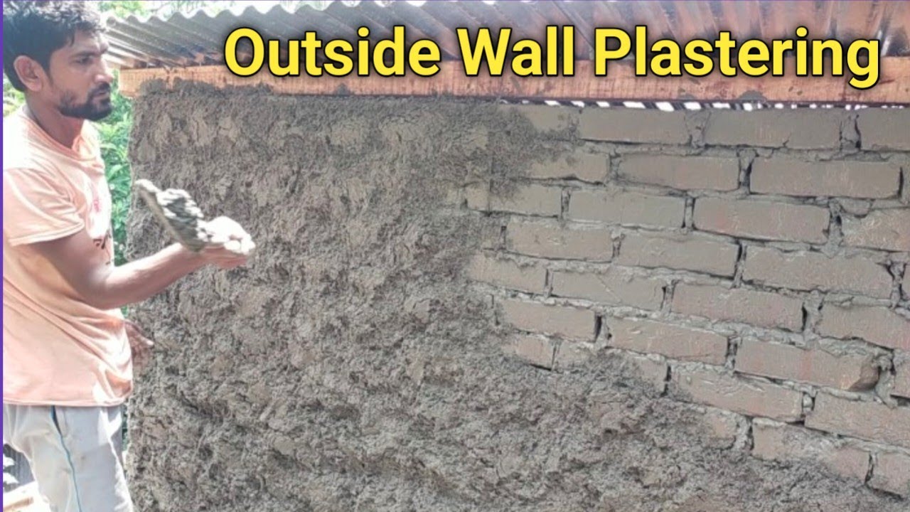 Plastering Techniques of Wall_ Stair Outside wall Perfect Plastering With Hollow Brick