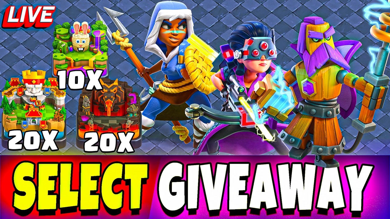 SELECT YOUR GIVEAWAY ITEMS |LIVE BASE VISIT | CLASH OF CLANS