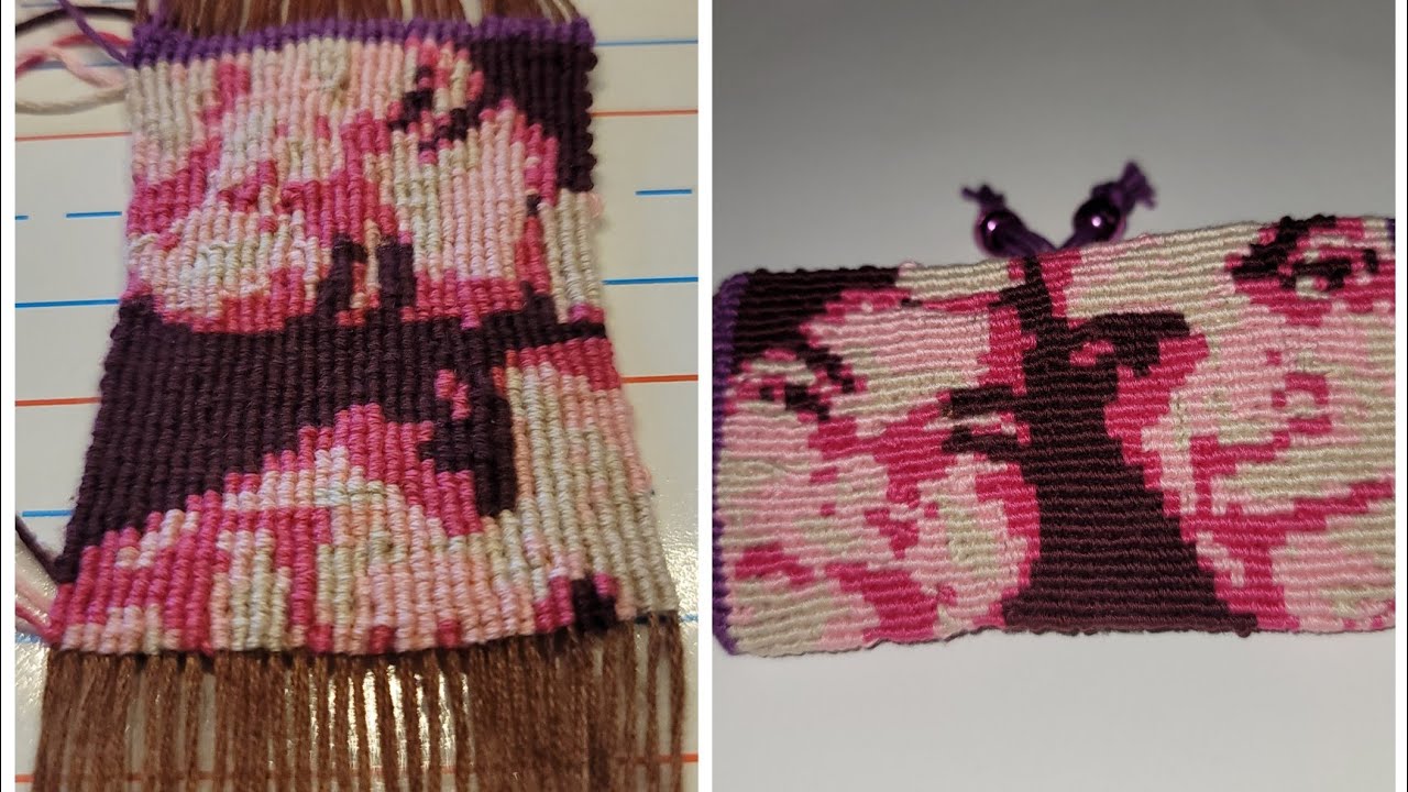 MACRAME PIXEL ART ALPHA PATTERN FRIENDSHIP BRACELET CUSTOM PHOTO OF MY PARENTS, PULSERA PATRÓN ALPHA