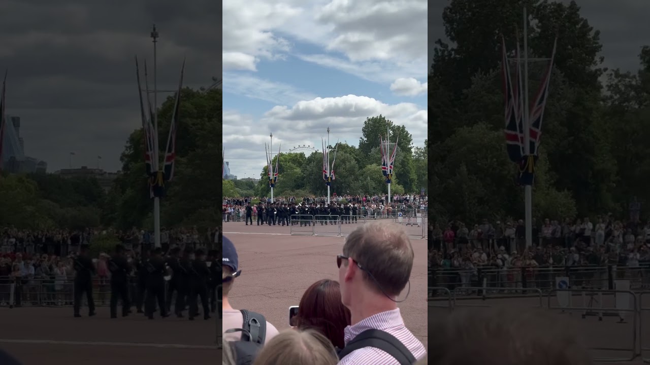 Marching band of Royal guards before switching in London