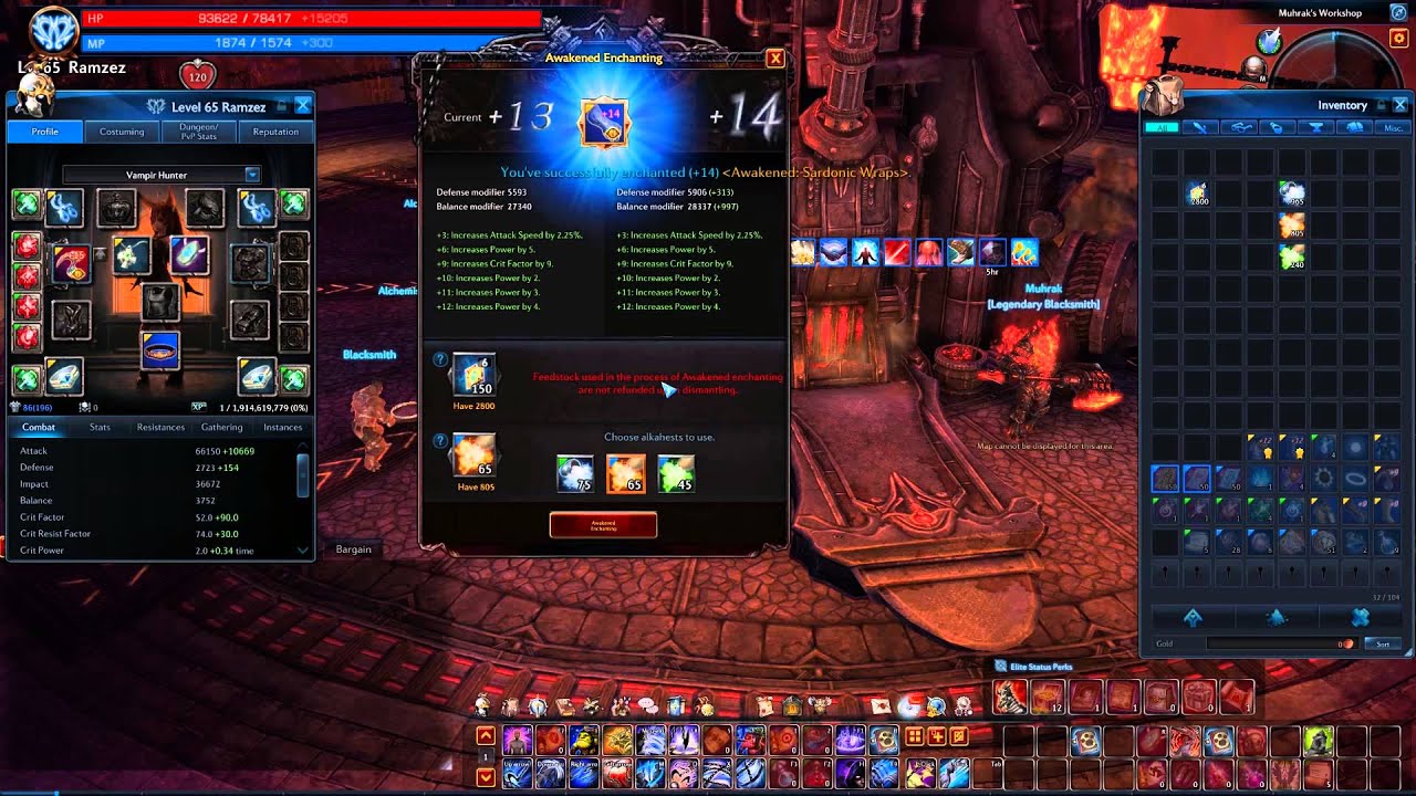 Tera Awakening and Enchanting Weapons and Armor to +15