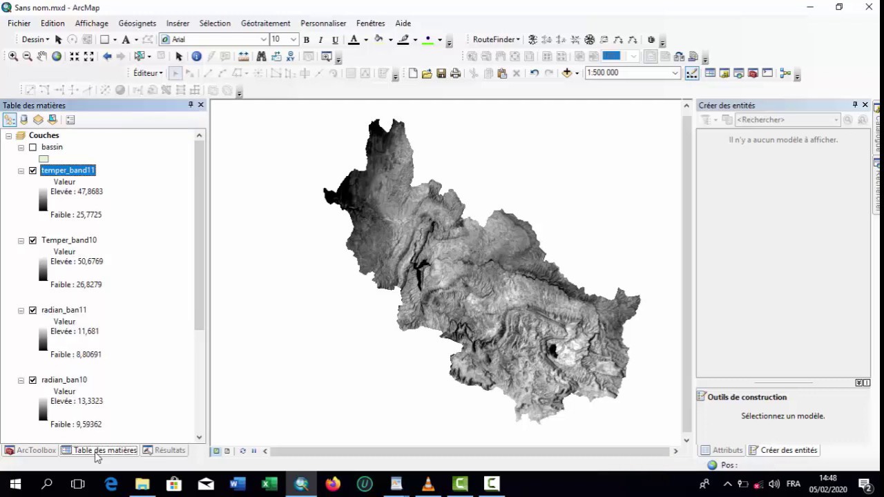 حساب درجة الحرارة سطح الأرض من صور لاندسات 8 Calcul de température des images mandat 8 /ArcGis/