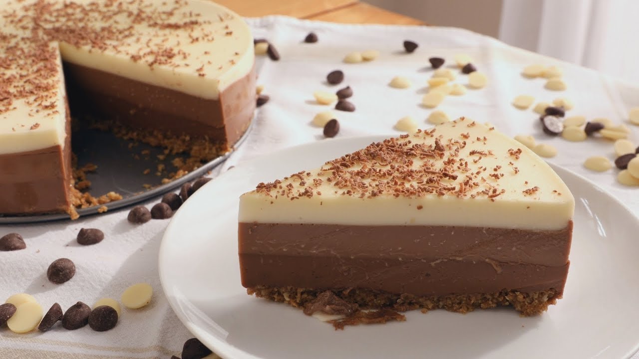 Tarta TRES CHOCOLATES sin nata 🍫 Receta f&aacute;cil y &iexcl;SIN HORNO! - Cocinatis
