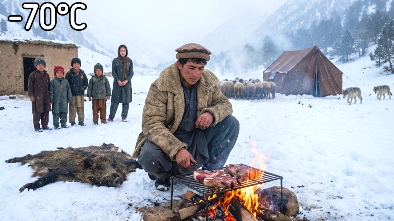 Afghanistan Winter Teenage Brother Pretends to Be Father to Protect 5 Younger Sibling sat –70°C Cave