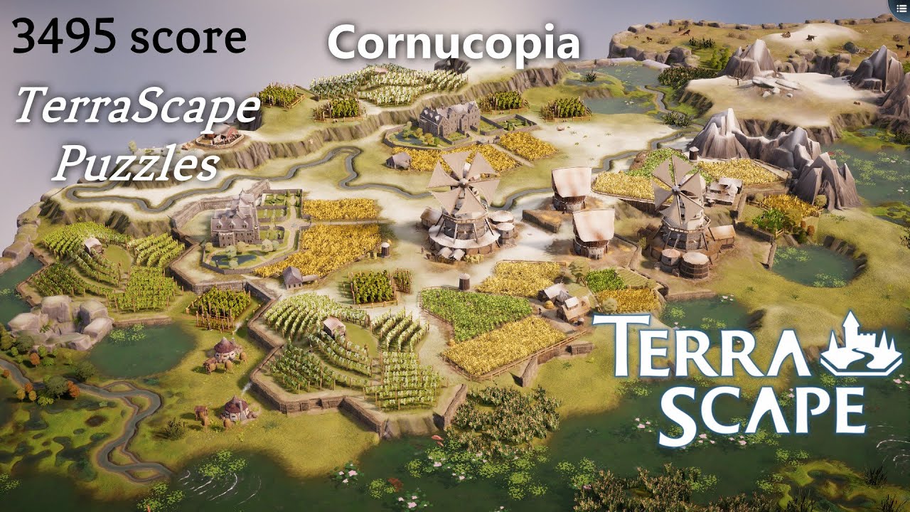 TerraScape (v 1.2.1.13) - Puzzle Terras : Cornucopia - 3495 score (beyond gold medal)