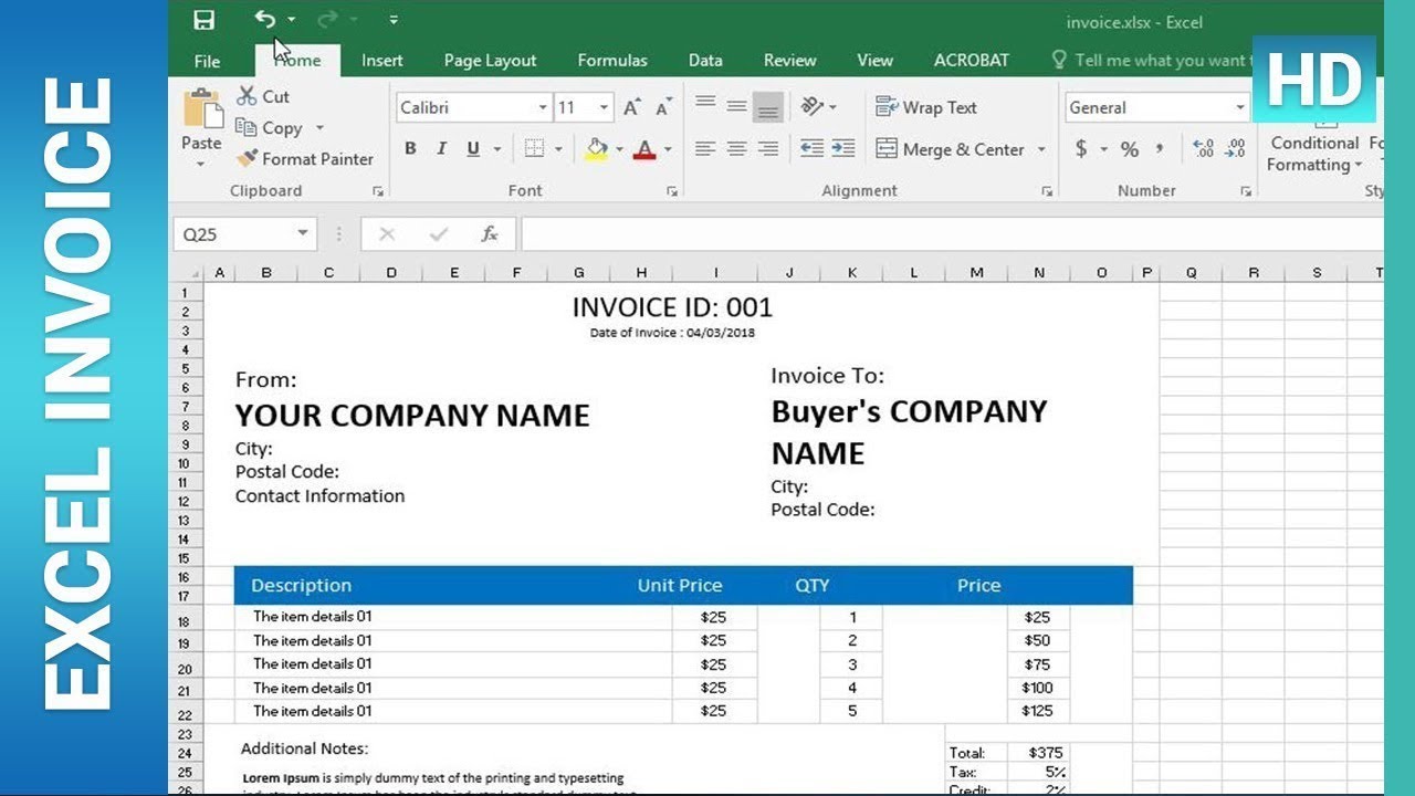 How To Create an Invoice Template in Excel : ✪ Excel Tutorial ✪