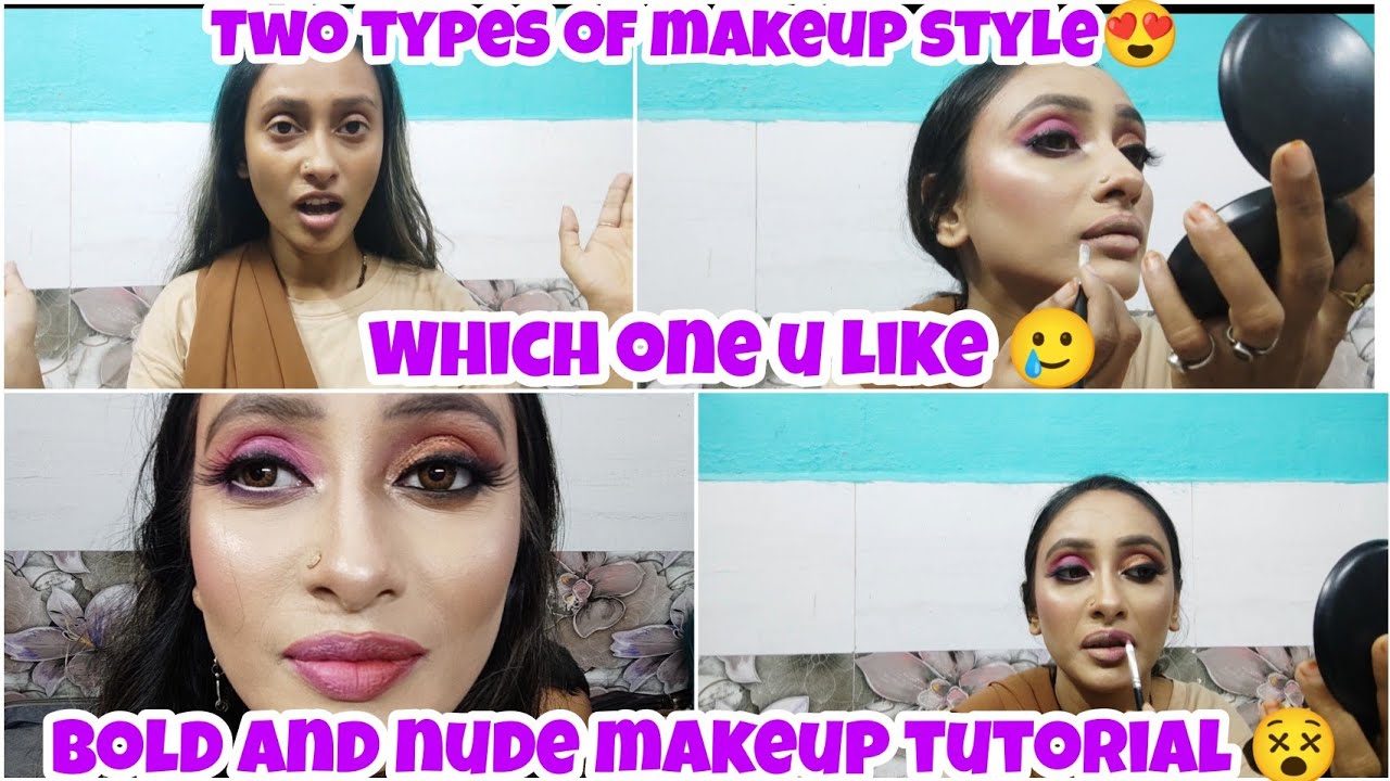two types of makeup 😍 tutorial | new bold and nude | easy makeup without foundation #aasifacooklook