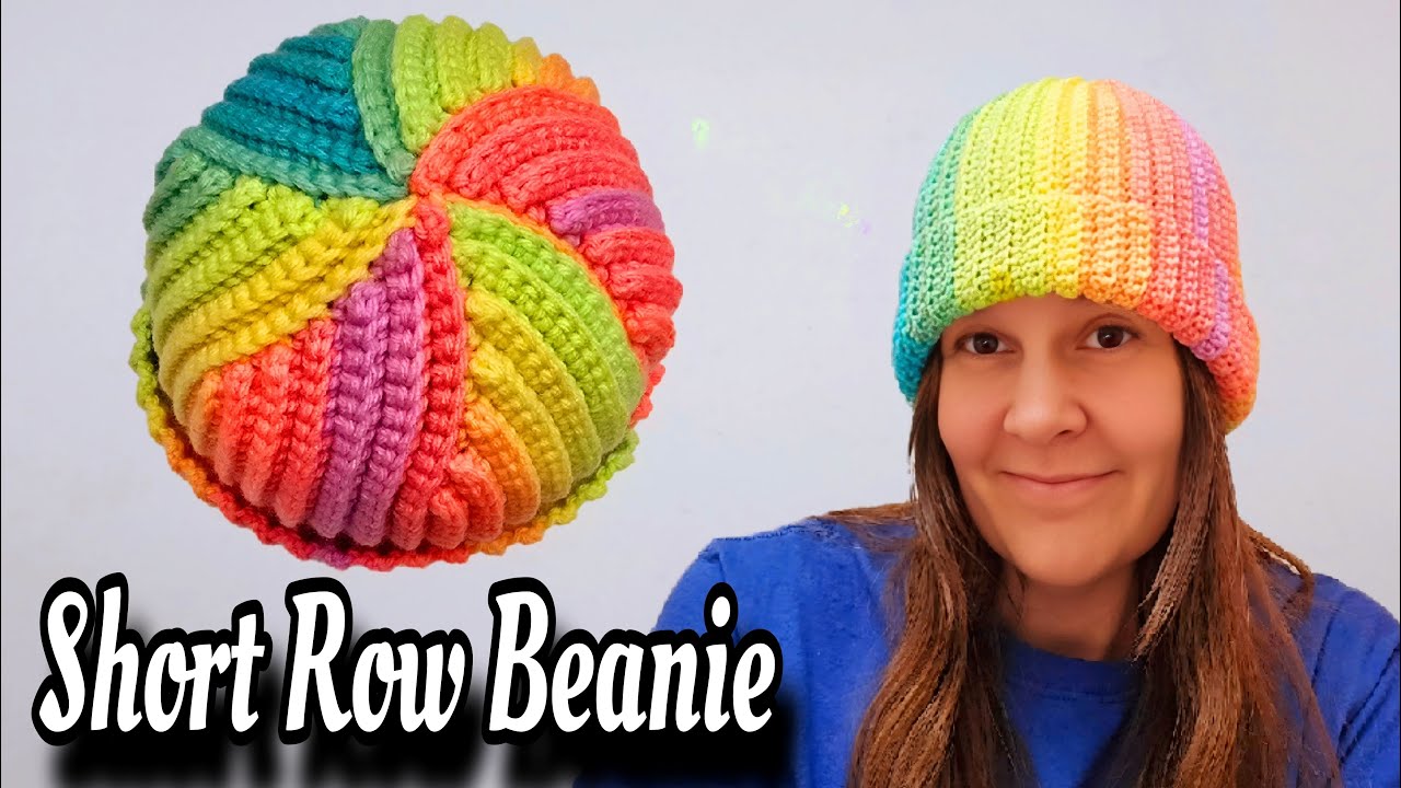 Easy Crochet Beanie Hat for Man or Woman IN SHORT ROWS - The Amazing Crown That Fits Perfect 🧶