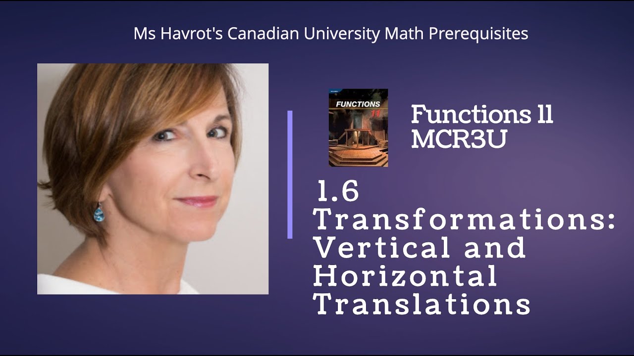 Functions 1.6 Transformations - Vertical and Horizontal Translations
