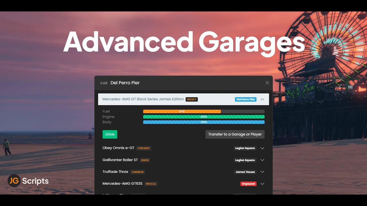 [OLD] JG Advanced Garages (QB/ESX) | FiveM Garage Script