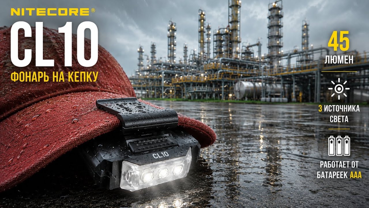 Nitecore CL10: И на кепку, и на рюкзак