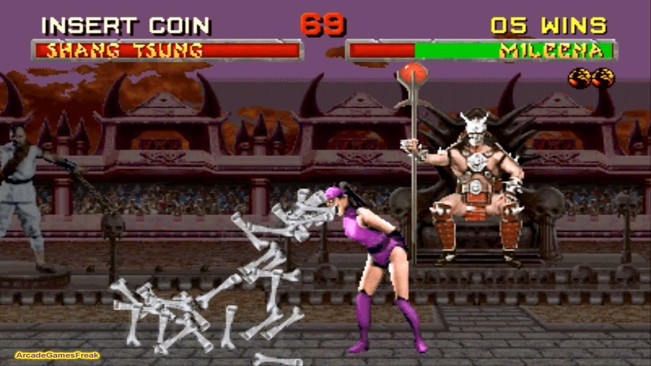 Mortal Kombat 2 аркадный геймплей Mileena прохождение