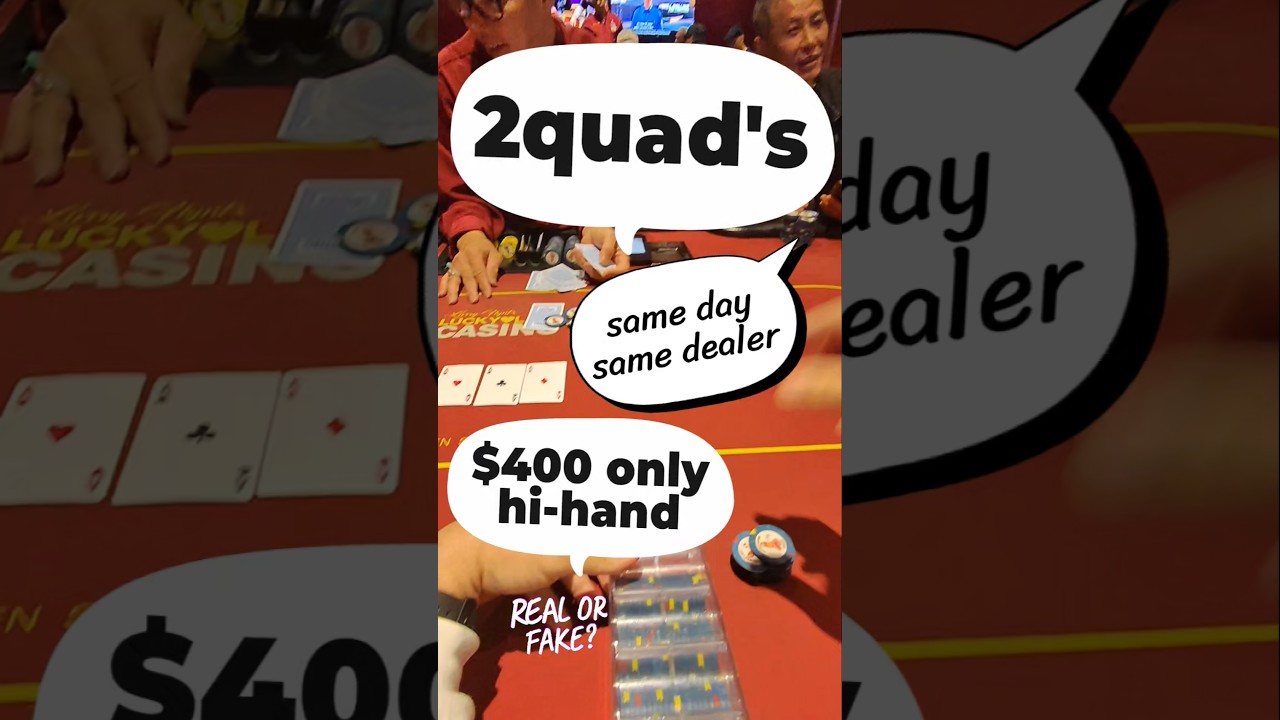 2 quads same day, $600 total profit, cash game 1/2 😭 chance of this is 0.0001% , CRAZY DAY. JACKPOT?