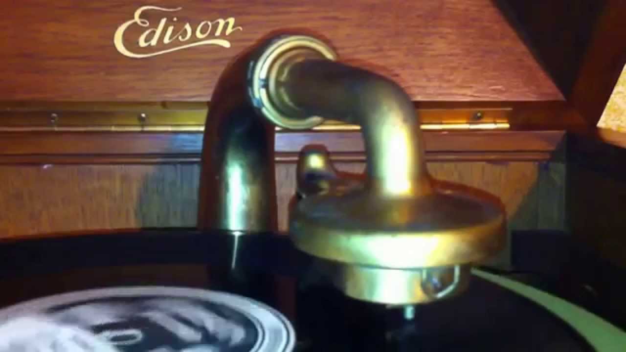 Thomas Edison History Diamond Disc Record Player Phonograph O Sole Mio