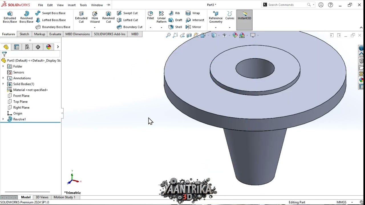 Feed check valve cover in 3D CAD software 