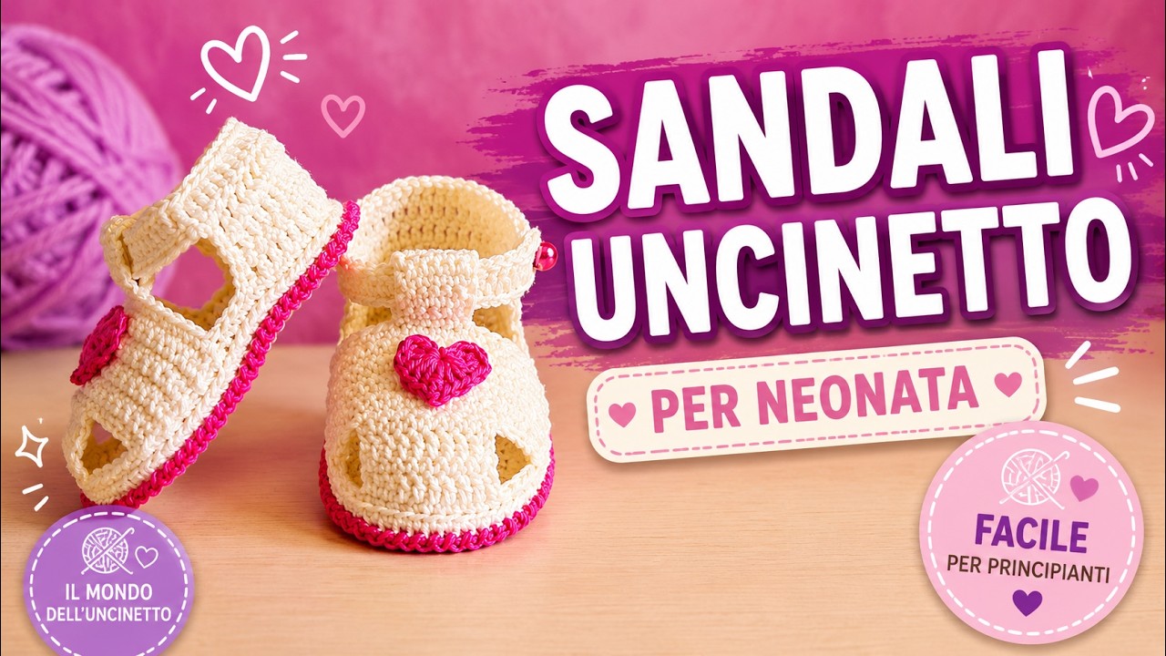 TUTORIAL Facile: Sandali estivi per neonata (3-6 mesi) ad uncinetto &ndash; Passo dopo passo!