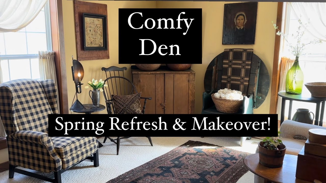 Comfy Den Spring Refresh ~New Furniture with Antiques ~Primitive Colonial Style