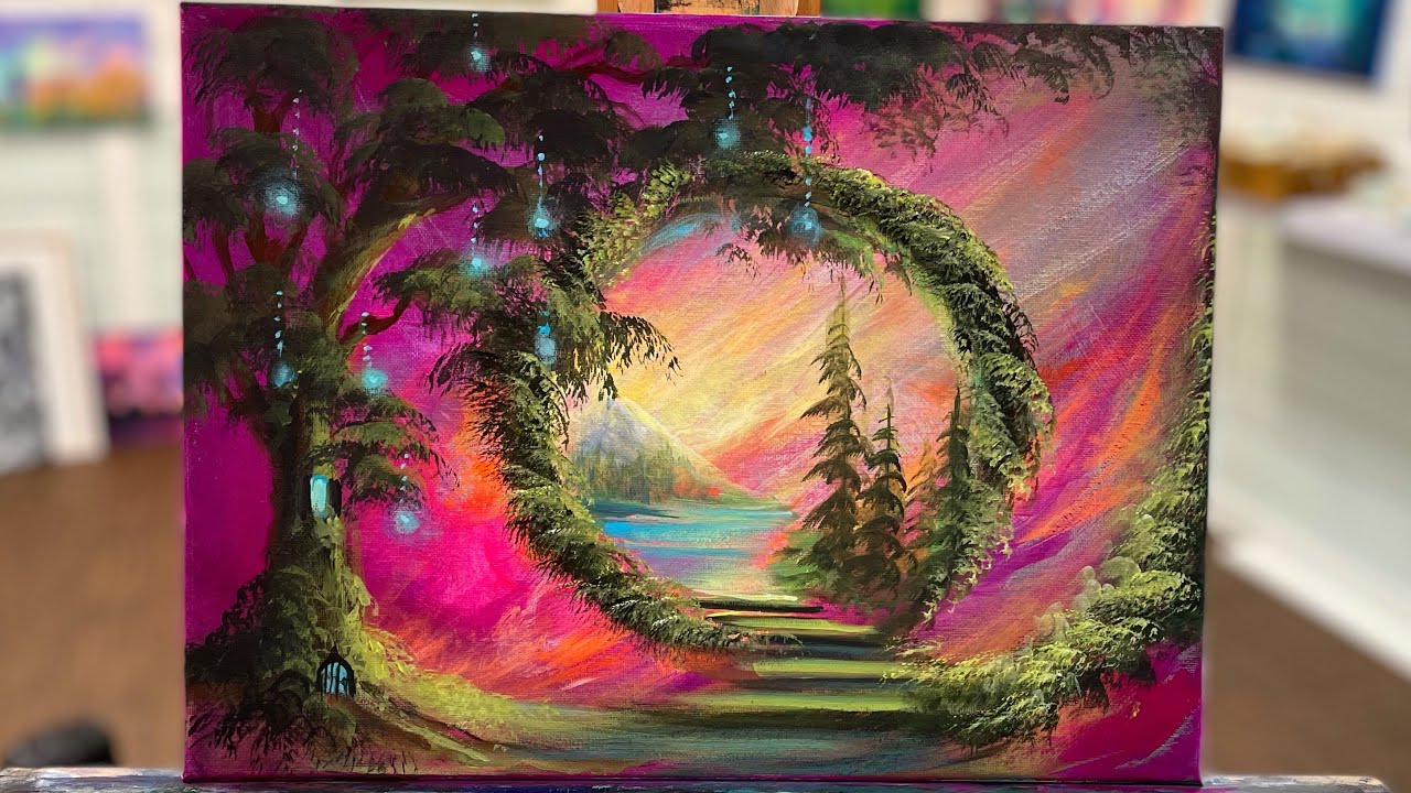 Acrylic Fantasy Painting Tutorial of “Step Into My World”