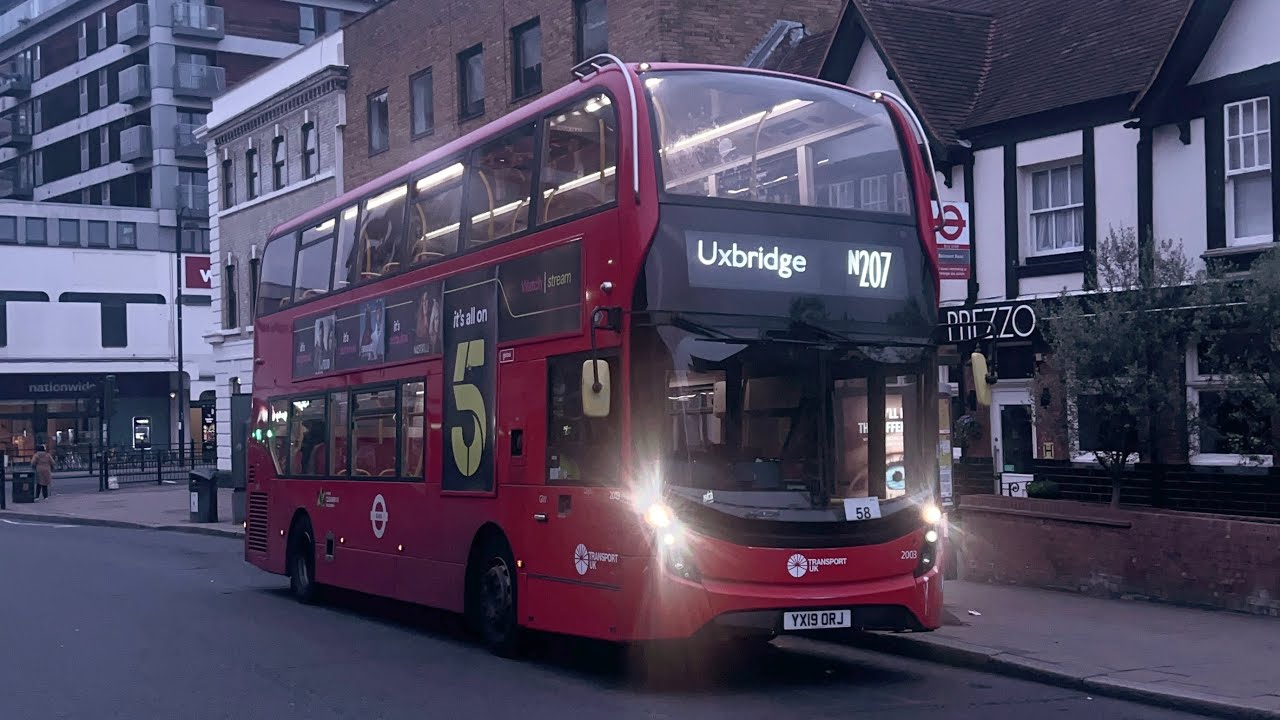 Full Route Visual | Route N207 | Holborn, Red Lion Square to Uxbridge | 2003 YX19ORJ