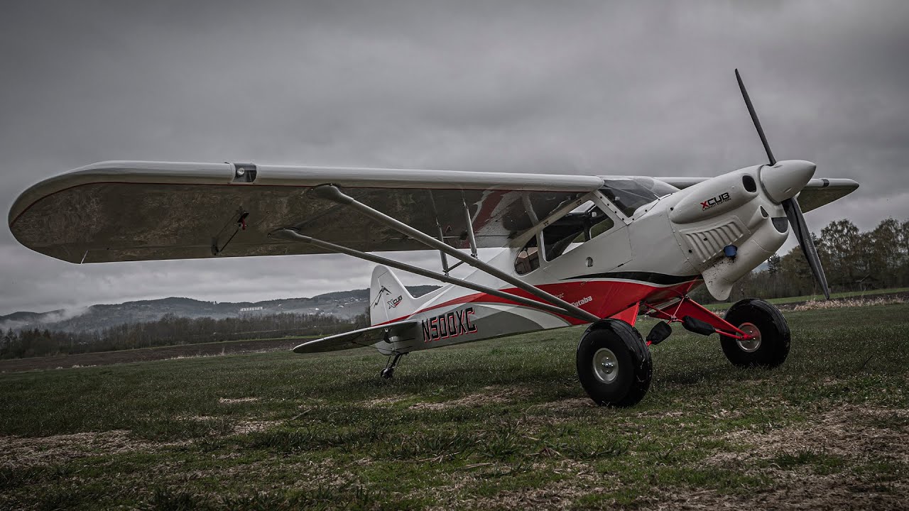 Hangar 9 CubCrafters XCub - Morning flight in cloudy and foggy weather!!