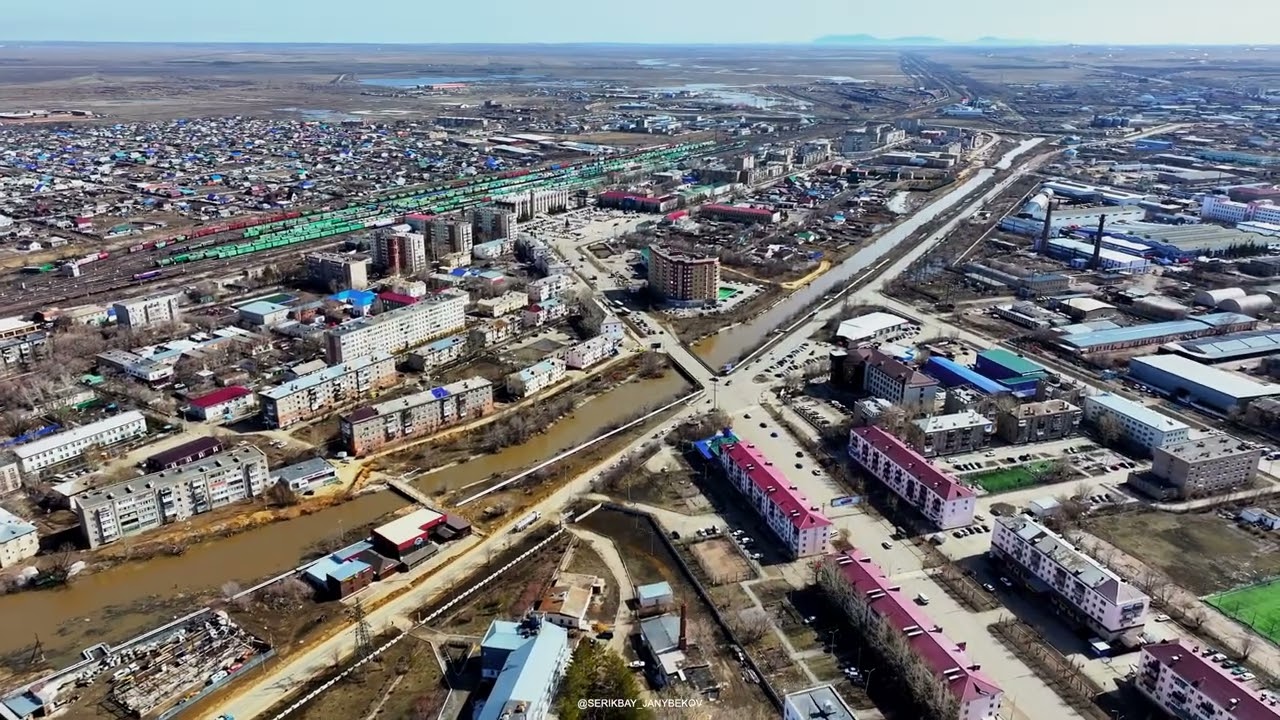 Кокшетау. Речка кылшакты после потопа. 4 апреля 2024. Смотреть в 4К разрешении