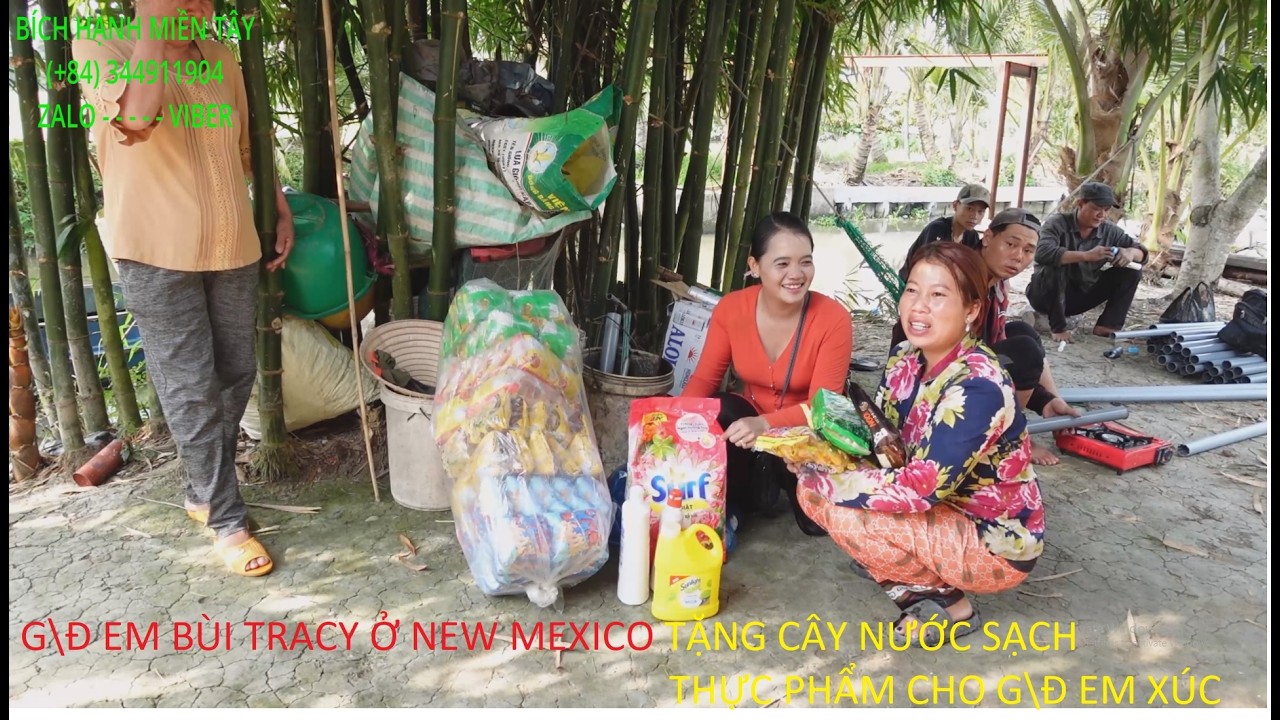1379  G\Đ EM GÁI BÙI TRACY Ở NEW MEXICO - TẶNG CÂY NƯỚC SẠCH CHO G\Đ EM XÚC KHA VÀ THỰC PHẨM  | BHMT