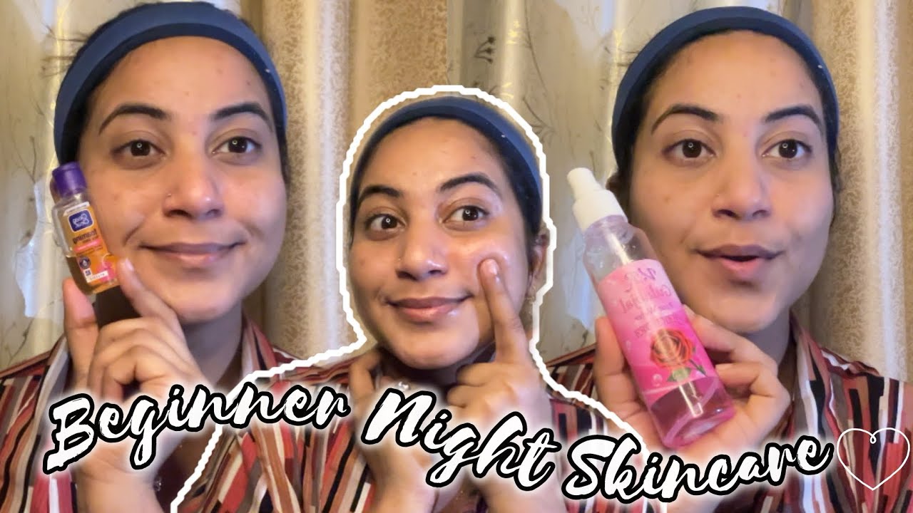 Beginners Night Skincare Routine with Affordable Products 🎀♥️🌿#nightskinroutine #beginners #glowing 
