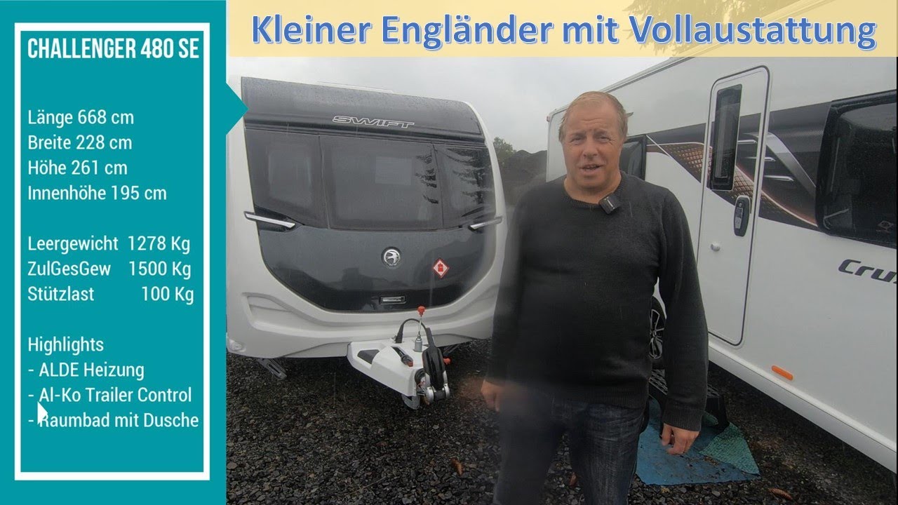 Swift Challenger 480 SE - Kleiner englischer Wohnwagen mit ALDE - Heizung und Vollausstattung!