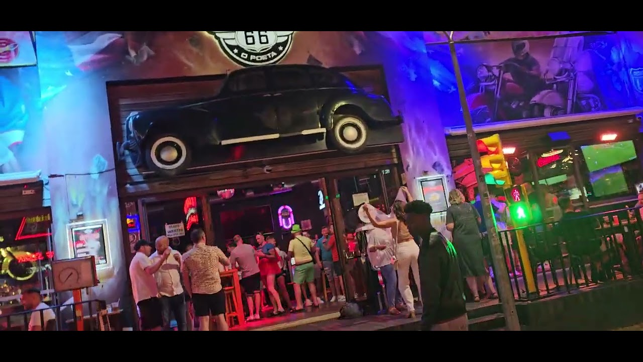 Albufeira The Strip, English Bars and Nightclubs of Algarve, Portugal 1080p