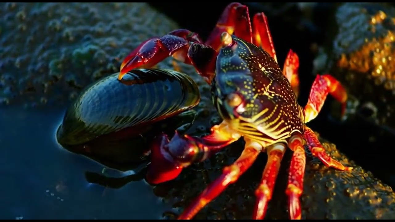 Beautiful Crab in harbour of Mogan, Canary Islands