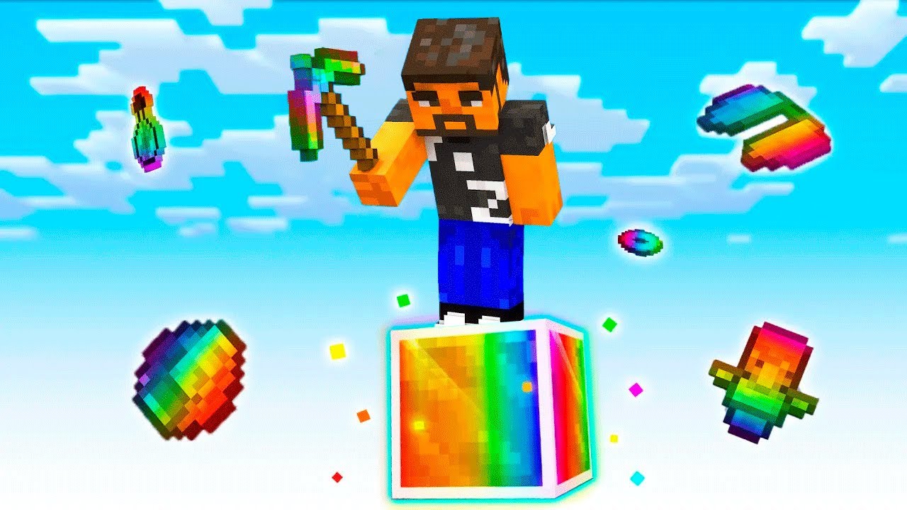 ESTOY ATRAPADO EN UN SOLO LUCKYBLOCK ARCOIRIS EN MINECRAFT