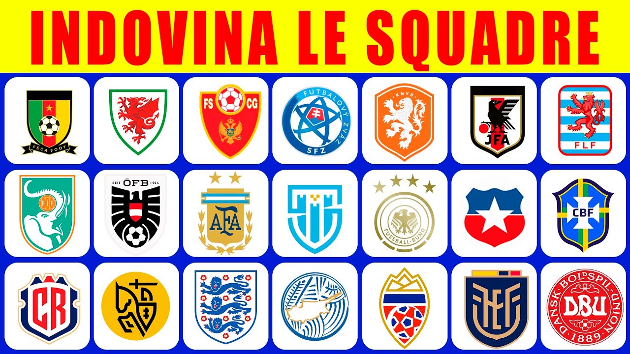 Indovina il logo delle principali squadre nazionale di calcio del mondo.